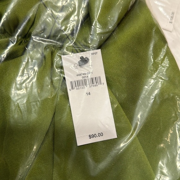 NWT! Banana Republic Bamboo Shoot Green SILKY CREPE SARONG MIDI SKIRT - Picture 5 of 7